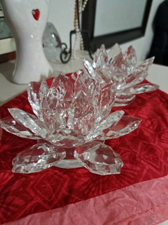 Lotus Blossom Candle Holders for Taper Candles Will Send Red Etsy