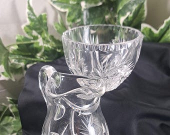 Vintage Crystal Sugar and Creamer Set