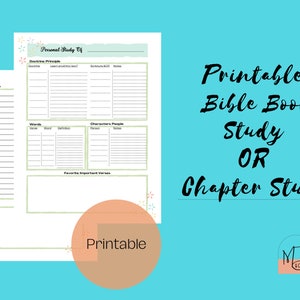 Printable Bible Study | Book Study | Chapter Study | Study Journal | Bible Study