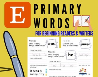 25 More Primary Words For Beginning Readers and Writers
