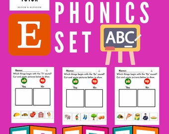 Letters 'A' to "Z' Phonics Worksheet Set