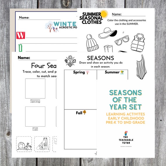 Seasons of the Year: Printable Learning Set - Etsy