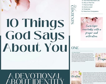 10 Things God Says About You - Printable, Downloadable, Bible Study, Devotional about Identity, Instant Download, PDF Bible Study