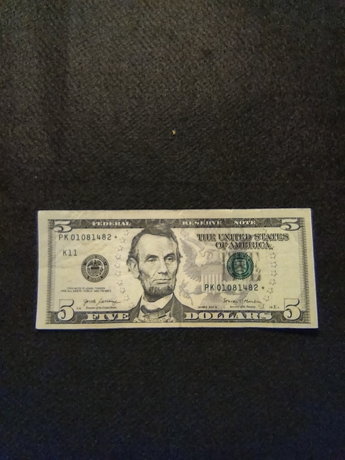 Series 2017 A Rare 5 Dollar Bill Star Note Etsy