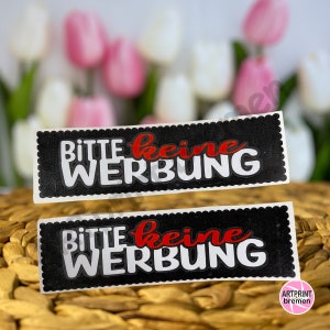 Briefkasten Aufkleber „Bitte keine Werbung“ - 11 cm x 3 cm - 3 farbig