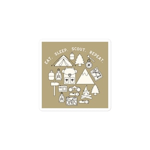 Eat. Sleep. Scout. Repeat. Sticker | Sticker | Scout Sticker | Boy Scout Sticker |