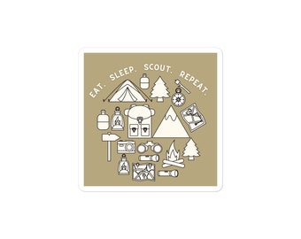 Eat. Sleep. Scout. Repeat. Sticker | Durable Vinyl Decal