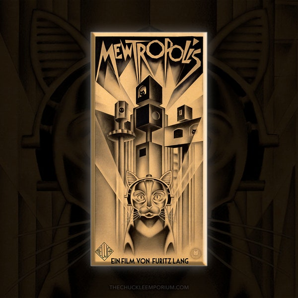 MEWTROPOLIS metal pin | Silent Cinema Cats