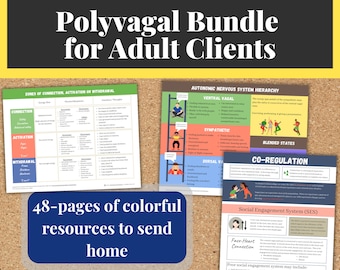 Polyvagal Theory Worksheets for Adults Savings Bundle | Mental Health Digital Downloads | Mental Health Worksheets for Therapists