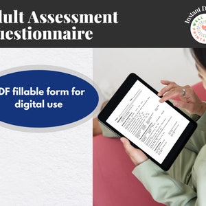 Client Assessment Form, Screening Questionnaire Worksheet | Mental ...