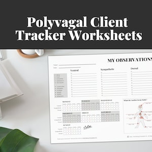 Symptomentracker polyvagale theorie, werkbladen geestelijke gezondheid | Digitale downloads geestelijke gezondheid | CGT-werkbladen voor therapeuten en therapeuten