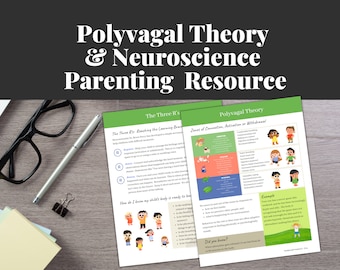 Hoja de trabajo sobre la teoría polivagal y la neurociencia para la terapia parental / Descargas digitales sobre salud mental / Material imprimible para terapeutas familiares y trabajadores sociales