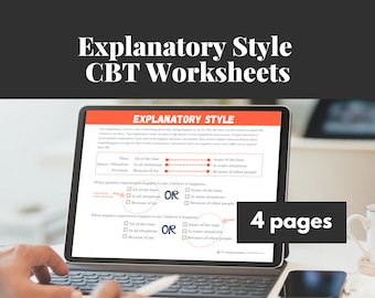 CBT Worksheets, Positive Psychology Resource | Mental Health Digital Downloads | CBT Therapy Worksheets for Counselors and Therapists