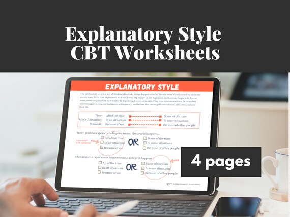 CBT Worksheets, Positive Psychology Resource | Mental Health Digital Downloads | CBT Therapy Worksheets for Counselors and Therapists
