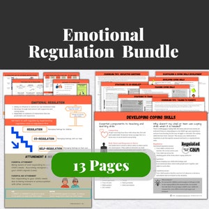 Emotional Regulation CBT Worksheet, Kids Coping Skills for Parents | Mental Health Digital Downloads | SEL Resource for Therapists