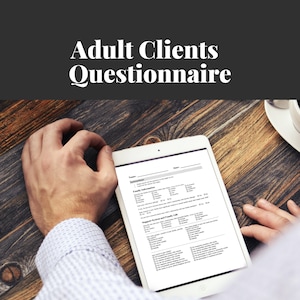 Client Assessment Form, Screening Questionnaire Worksheet | Mental Health Digital Downloads | Client Intake Form for Therapists