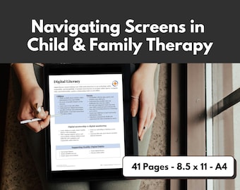 Screen Time Worksheets for Children and Families| Mental Health Digital Downloads | Screen Use Guidance for Child and Family Therapists