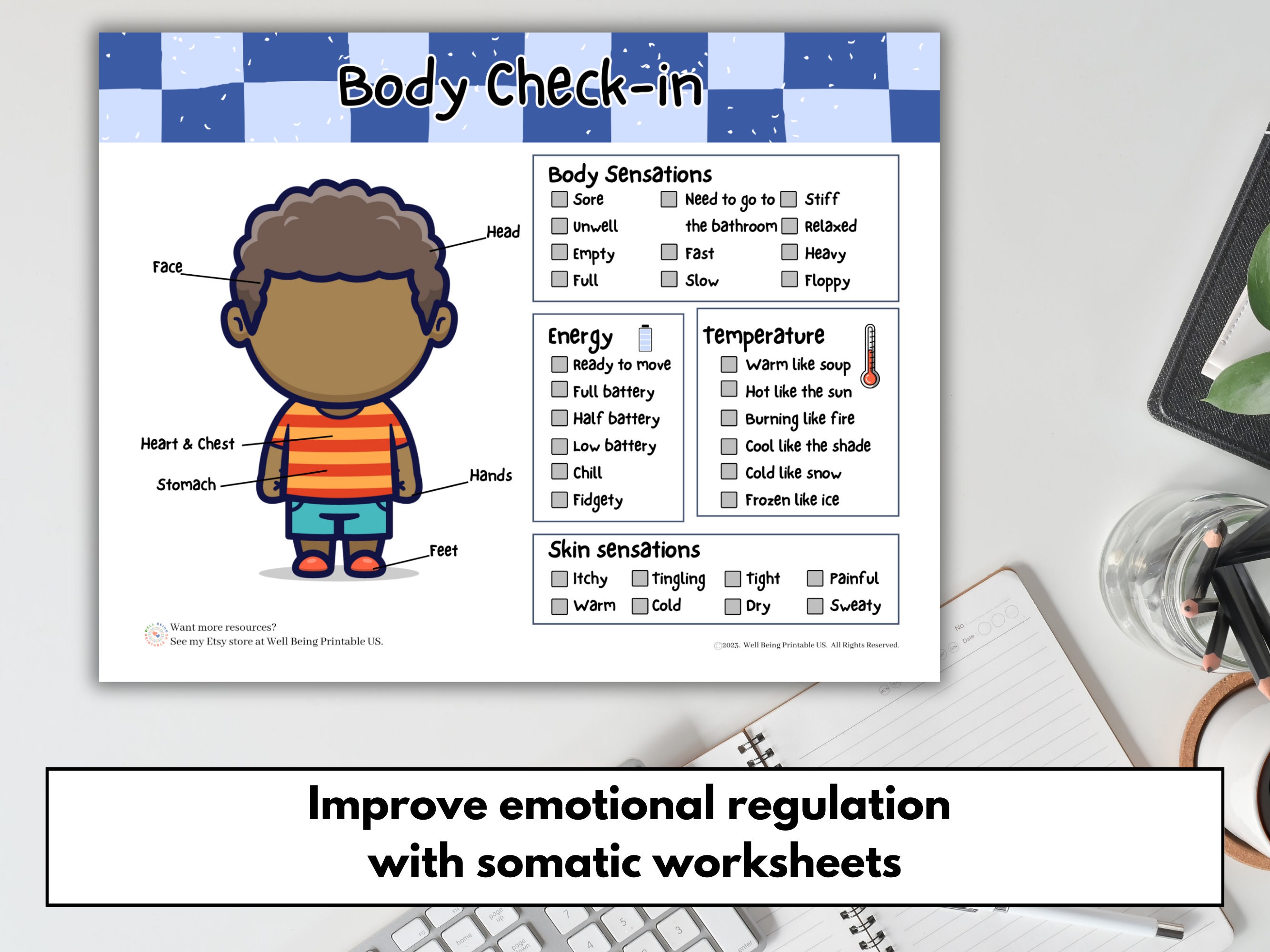 Somatic Check In Somatic Therapy Check-in Worksheets | Mental Health Digital Downloads ...