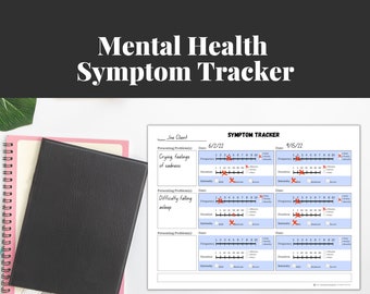 Mental Health Symptom Tracker Therapy Worksheet | Mental Health Digital Download | Worksheets for Therapists, Social Workers and Counselors