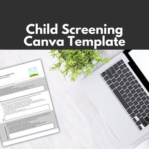 Child Client Screening Canva Template, Client Assessment Worksheet | Mental Health Digital Downloads | Client Intake Form for Therapists