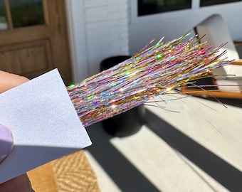 NEW! Ombré Pink Silver Gold Hair Tinsel - Daylight 48" Heat Resistant Fairy Hair Bling