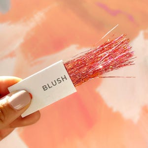 ROSE BLUSH 48&quot; Hair Tinsel Heat Resistant Fairy Hair Bling Strands Salon Quality Sparkly Hair Jewelry Shimmer Glitter Accessories for Kids