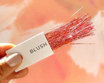 Rose Blush Hair Tinsel: 48" Heat Resistant Sparkle Strands