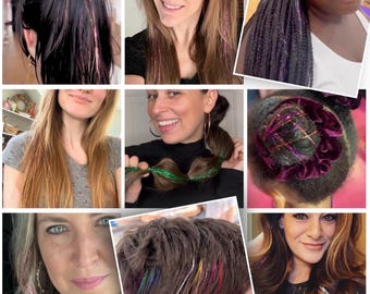 Tinsel Hair Clips Reusable Fairy Hair Extensions Fancy Hair Clips for Kids  Handmade Sparkly Accessories Customizable Tinsel Clips