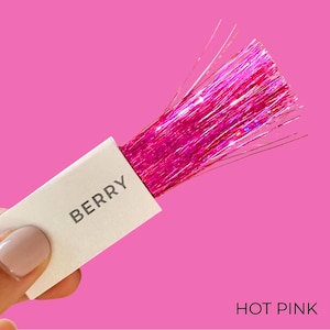 Hot Pink Hair Tinsel 48 Inch Heat Resistant Sparkly Fairy Hair Bling
