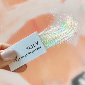 Holographic Hair Tinsel: 48&quot; Fairy Hair Bling Strands