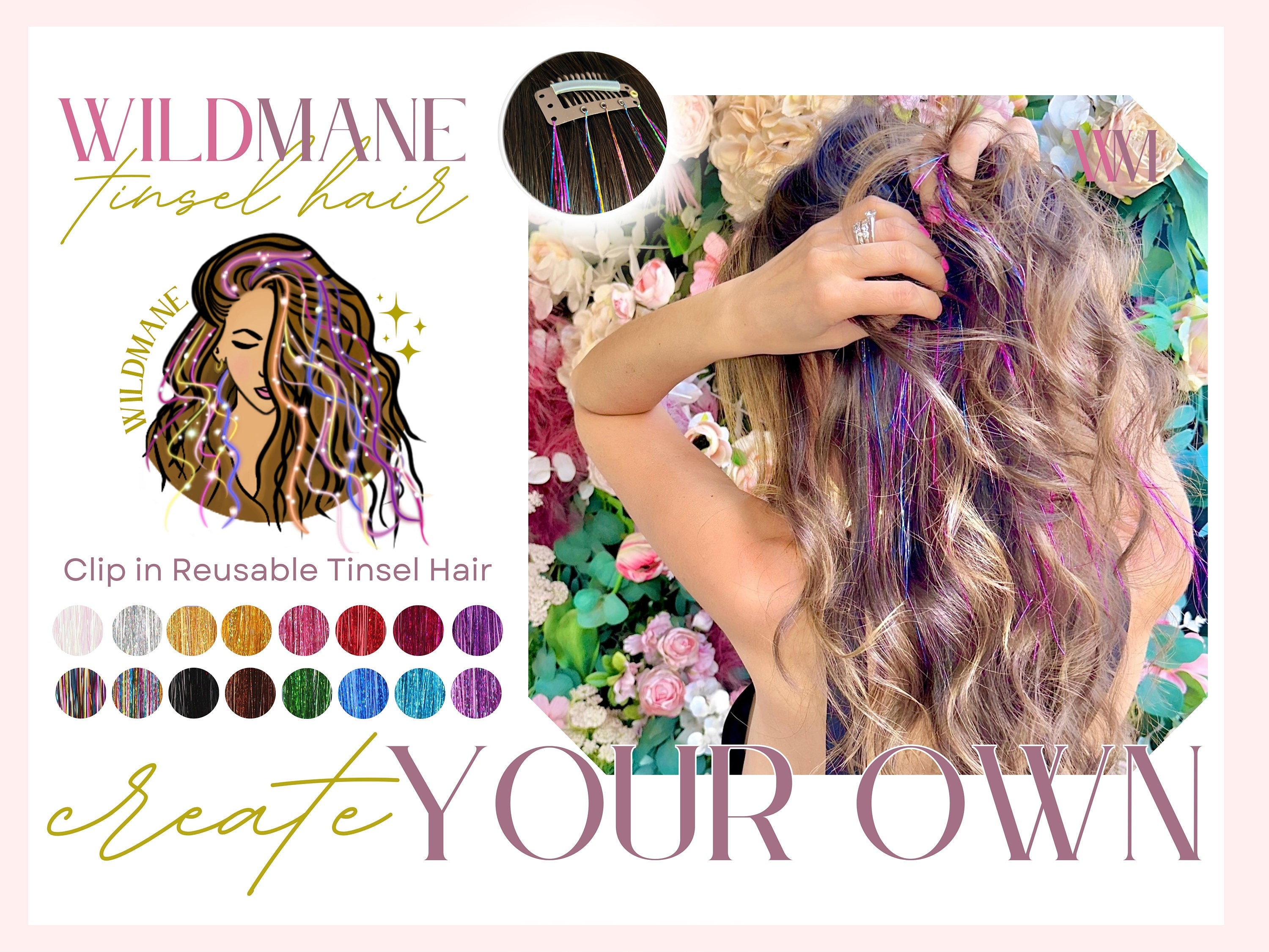 Instatinsel Hair Tinsel Extensions: Stick-on Strips of 150