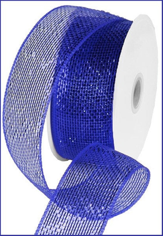 Royal Blue Metallic Ribbon, Royal Blue Ribbon, Blue Ribbon, 2.5 Wired  Ribbon, 10 yard Roll, RG0140025