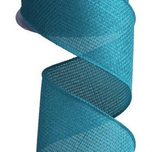 Solid Blue Wired Ribbon, Wreath Ribbons, Wired Ribbons to Make Bows, 2.5 Inches x 10 Yards