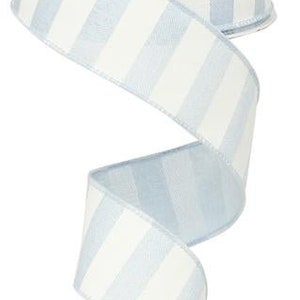 Horizontal Stripe Wired Ribbon - 10 Yards (Light Blue, 1.5&quot;) - RX914875 - 1 1 2 in ribbon narrow