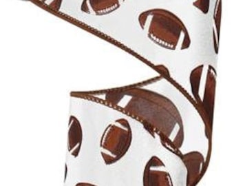 FREE SHIPPING 10 Yards 1.5 Wired Brown Football Ribbon - Etsy