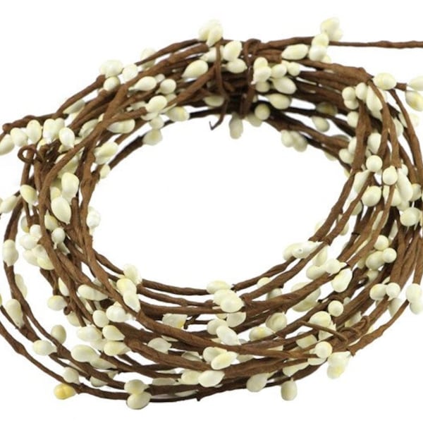 Pip Berry Garland, for Making Wreaths, Bows, & Garlands, White Brown 21.5 feet FR652941