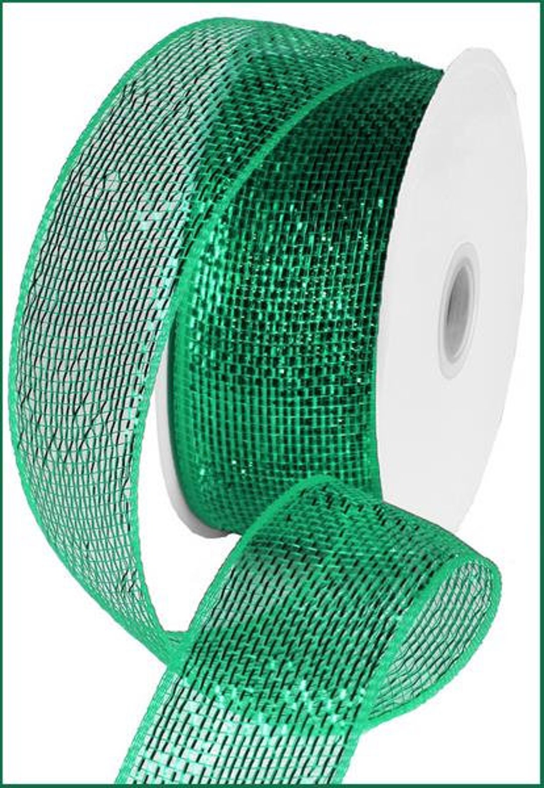 Emerald Green Metallic Foil Deco Poly Sash Mesh Craft Supply Etsy