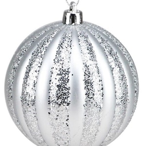 Ball Glitter Ornament, Craft Supply for Christmas Trees, Wreaths & Garlands, 3 Inch Wide 80 mm Dozen Pack 12, Loop Hanger Attached XH114526