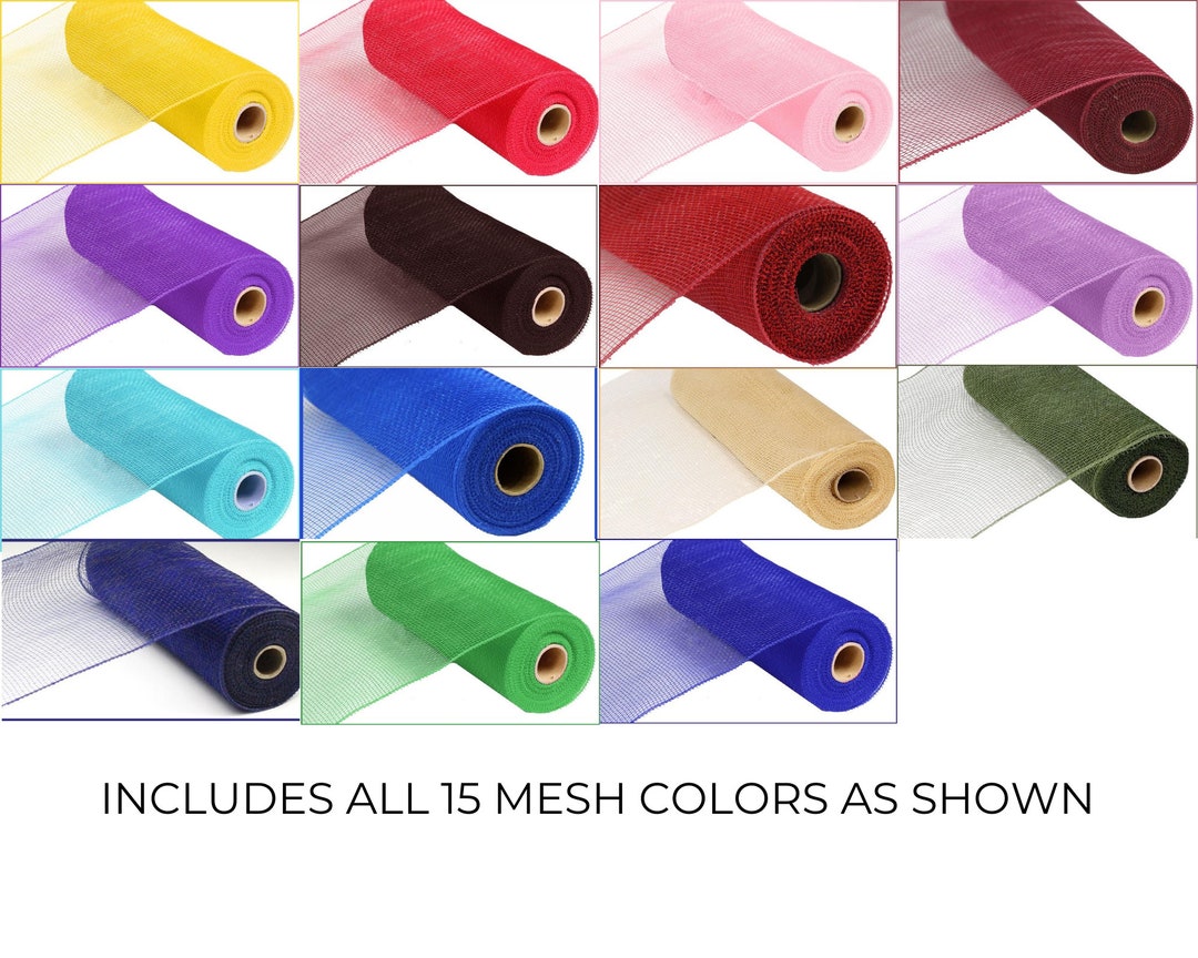 Set of 15 Brand New Deco Poly Non Metallic Value Mesh Ribbon: 10 Inches ...