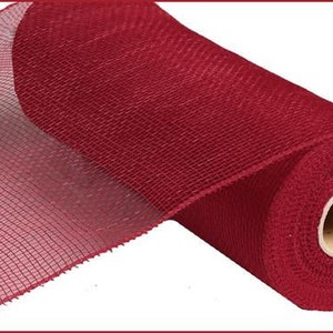 Burgundy Poly Deco Mesh, Non Metallic Red Craft DIY Wreath, 10 inches x 10 Yards, DIY Wreath Mesh RE130205