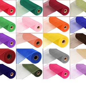 Set of 20 Brand New Non Metallic Deco Poly Mesh Ribbon: 10 Inches x 10 Yards (30 Feet) - Non-Metallic Mesh Set