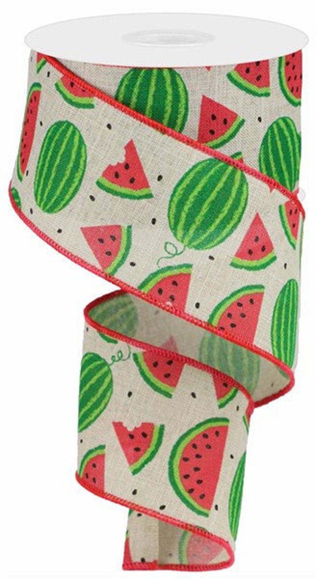 Watermelon Slices Wired Ribbon, Wired Wreath Ribbon, Ribbons for Making ...