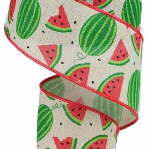 Watermelon Slices Wired Ribbon, Wired Wreath Ribbon, Ribbons for Making ...