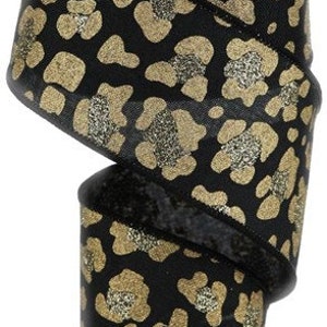 Leopard Wired Ribbon,, 2.5 Inches x 10 yards RGB141302