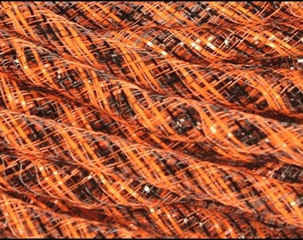 Orange & Black Metallic Flex Tubing: Wreath Making Supply (8mm x 30 Yards)
