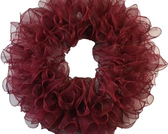 Burgundy Premade Wreath Base - Add Your Own Embellishments - Make Your Own - Already Made Wreath Starter - Wreath Kit - Maroon Wreath