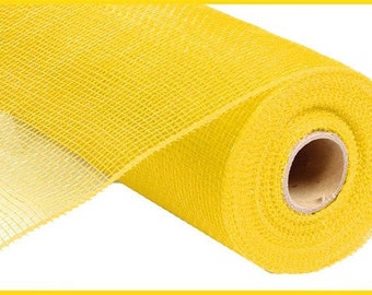 Yellow Deco Mesh for Making Wreaths, Deco Mesh Yellow, Bright Yellow Wreath Mesh, 10 inches x 10 Yards, RE130229