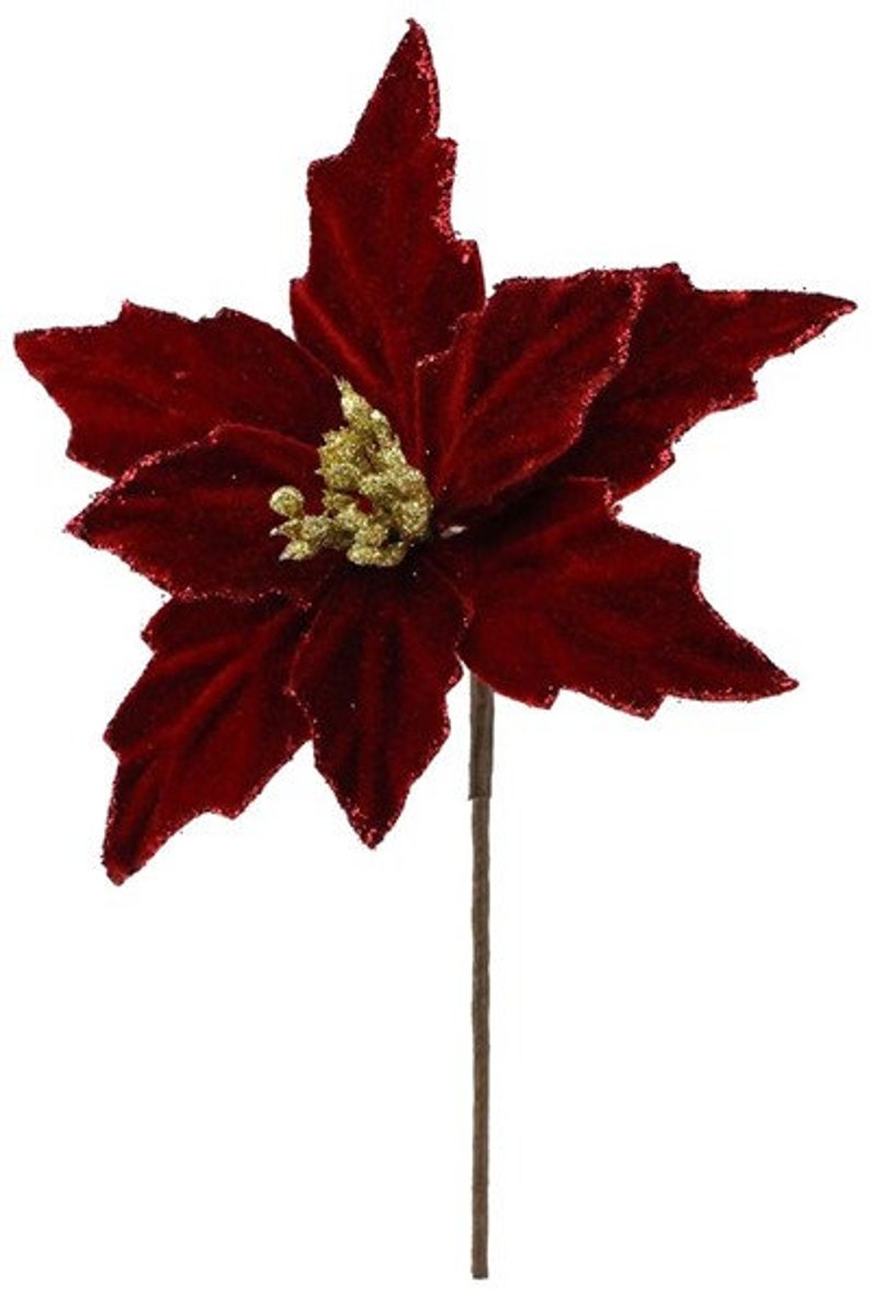 Poinsettia Floral Pick Craft Supply for Making Handmade Etsy
