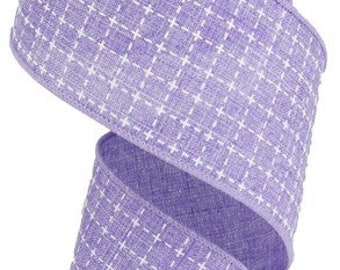 Lavender Wired Ribbon, Light Purple Wreath Ribbon, Easter Bow Ribbon, Lavender Ribbon with Wire, 2.5" x 100 feet, RG0367813