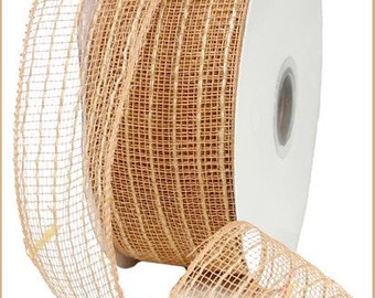 Poly Jute Mesh, Beige Tan Natural Deco to Make Beautiful Wedding Aisle Decorations, 2.5 inch x 25 Yards, 2.5"DIY, Embellishment